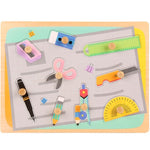 Puzzle Montessori din Lemn pentru Copii, Flippy, 0-3 Ani, 3D, Model Instrumente Matematice, Educativ, Intuitiv,