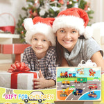Puzzle Montessori din Lemn pentru Copii, Flippy, 0-3 Ani, 3D, Model Transporturi, Educativ, Intuitiv, Creativ, 9 Piese,