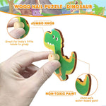 Puzzle Montessori din Lemn pentru Copii, Flippy, 3D, 0-3 Ani, Model Dinozauri, Educativ, Intuitiv, Creativ, 8 Piese,