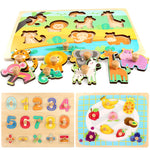 Puzzle Montessori din Lemn pentru Copii, Flippy, 3D, 0-3 Ani, Model Fructe, Educativ, Intuitiv, Creativ, 9 Piese,