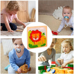 Puzzle Montessori din Lemn pentru Copii, Flippy, 3D, 0-3 Ani, Model Leu, Educativ, Intuitiv, Creativ, 3 Piese,