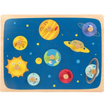 Puzzle Montessori din Lemn pentru Copii, Flippy, 3D, 0-3 Ani, Model Sistemul Solar, Educativ, Intuitiv, Creativ, 9