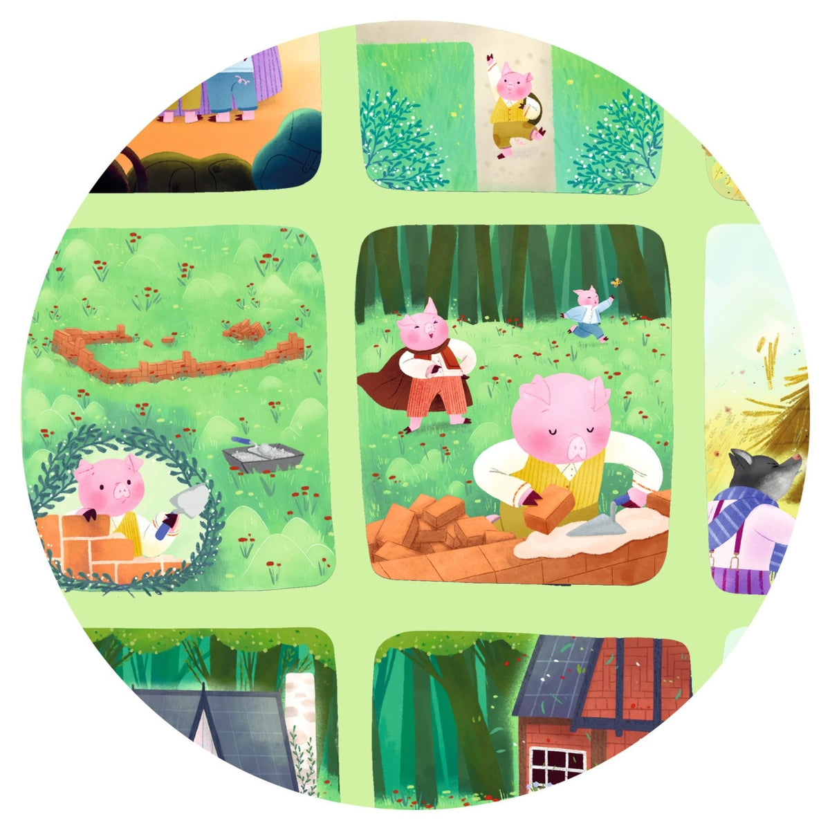 Puzzle poveste Cei trei purcelusi, Djeco