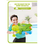Pistol cu Apa pentru Copii, Rezervor, Pentru Piscina/Plaja, Flippy, 6ani+, Triceratops, 3 duze, Verde, 640ML