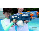 Pistol cu Apa pentru Copii, Rezervor 600ml, Flippy, 14ani+, cu baterie 1500mAh, Electric Burst, Albastru/Alb, 1000ML
