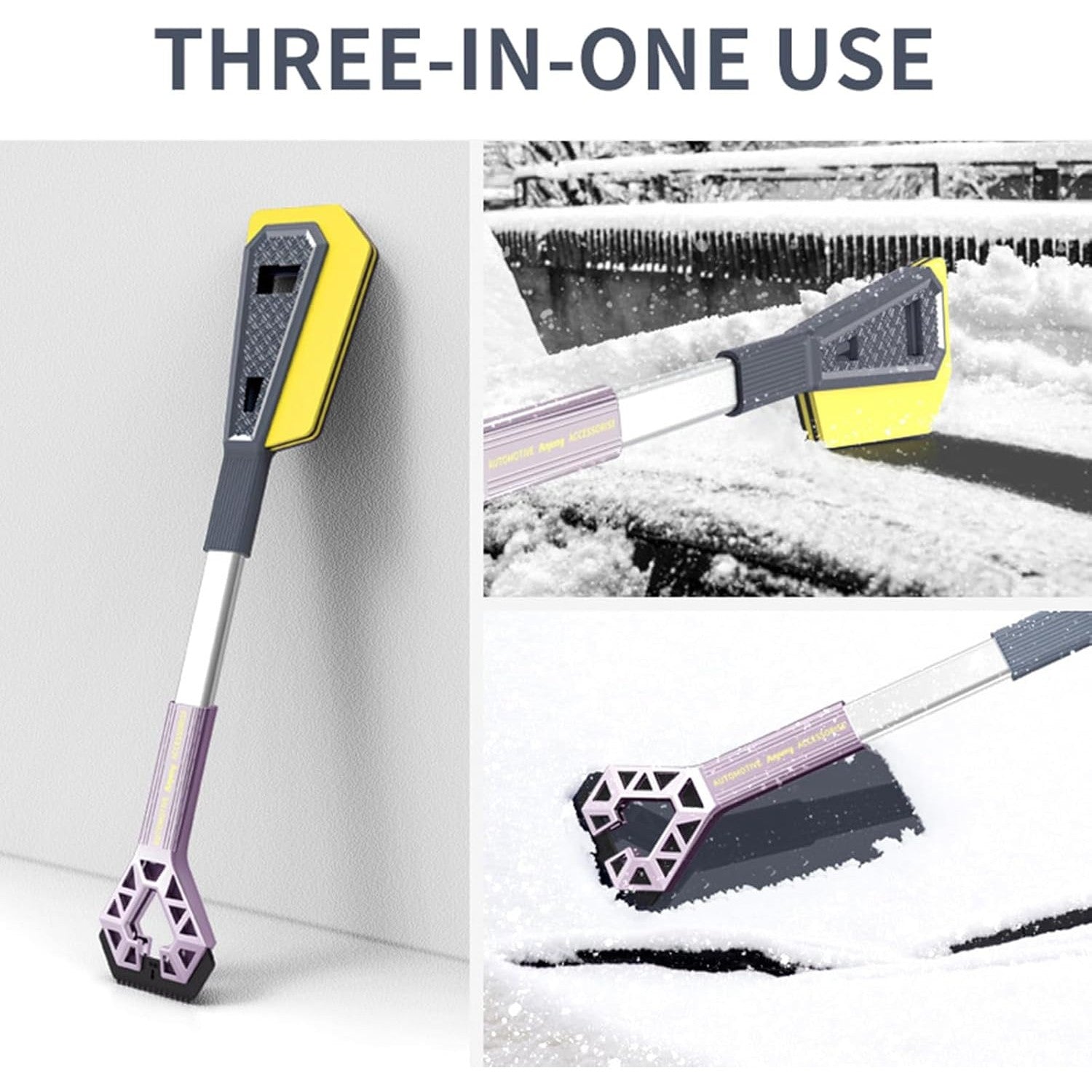 Racleta Auto pentru Zapada cu Doua Capete, Flippy, Universala, Deszapezire Masina, cu Maner, Ergonomica, Detasabila,
