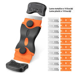 Racleta Multifunctionala pentru Curatare Sticla si Ceramica, Flippy, Design Ergonomic, Maner Anti-alunecare, Include 20