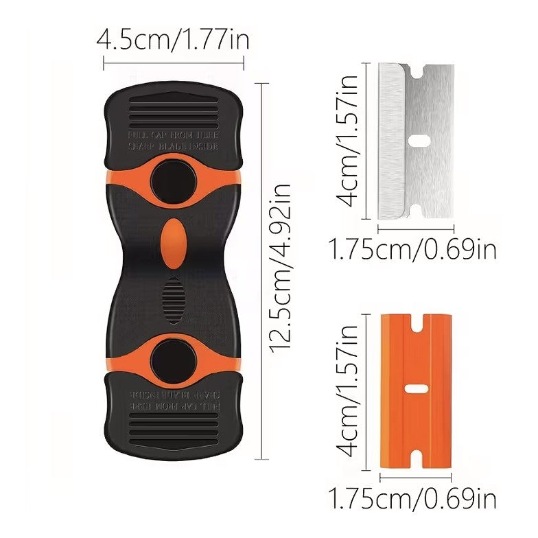 Racleta Multifunctionala pentru Curatare Sticla si Ceramica, Flippy, Design Ergonomic, Maner Anti-alunecare, Include 20