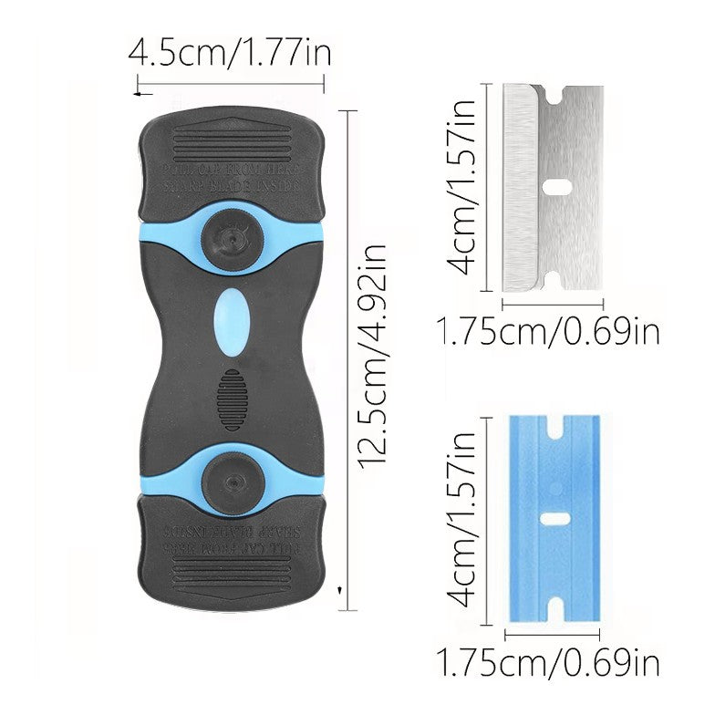 Racleta Multifunctionala pentru Curatare Sticla si Ceramica, Flippy, Design Ergonomic, Maner Anti-alunecare, Include 20