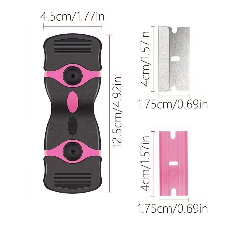 Racleta Multifunctionala pentru Curatare Sticla si Ceramica, Flippy, Design Ergonomic, Maner Anti-alunecare, Include 20