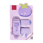 Radiera Retractabila, Flippy, Model Ursulet, Reglare Push-Pull, Radiera de tip Push, Doua Radiere de Rezerva in set din