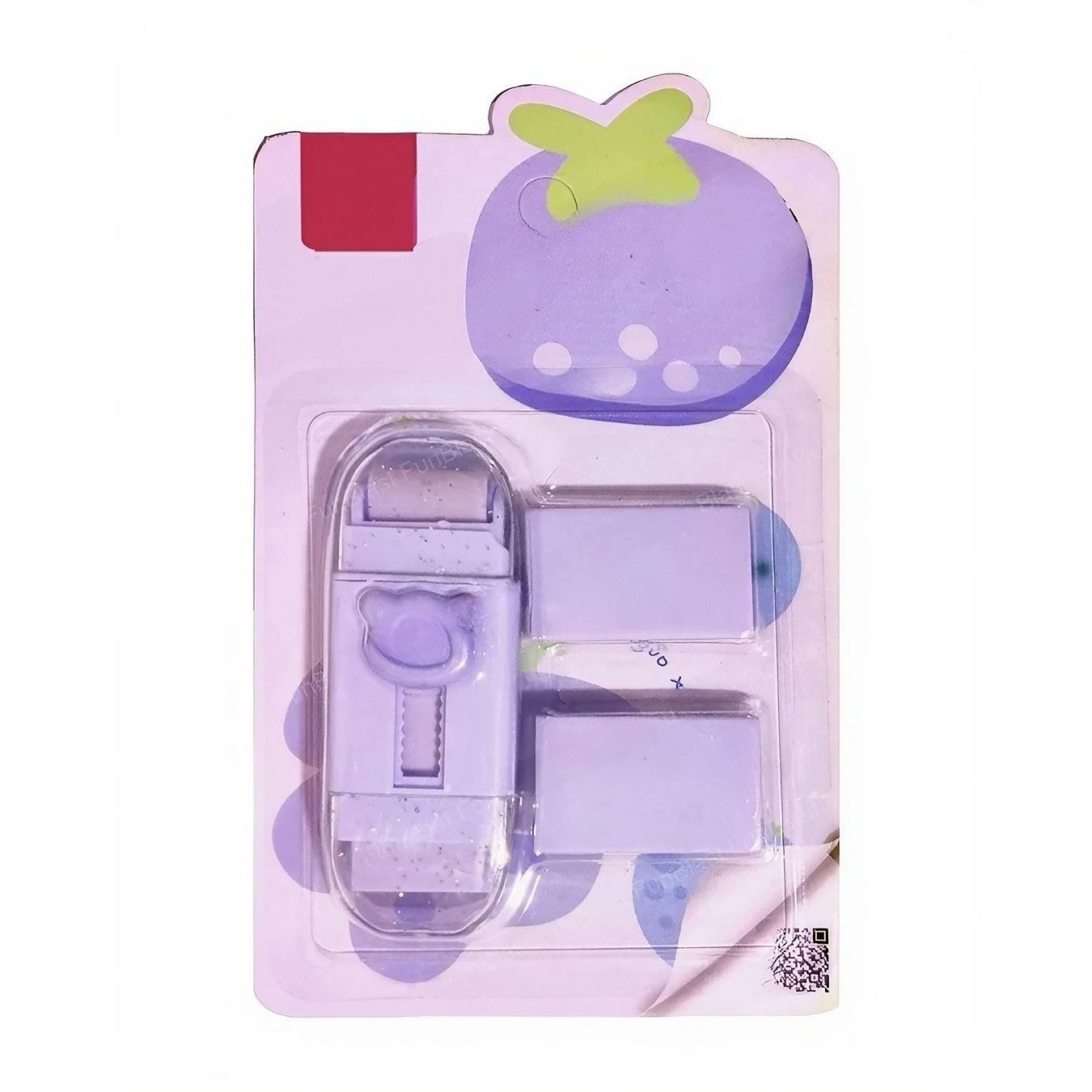 Radiera Retractabila, Flippy, Model Ursulet, Reglare Push-Pull, Radiera de tip Push, Doua Radiere de Rezerva in set din