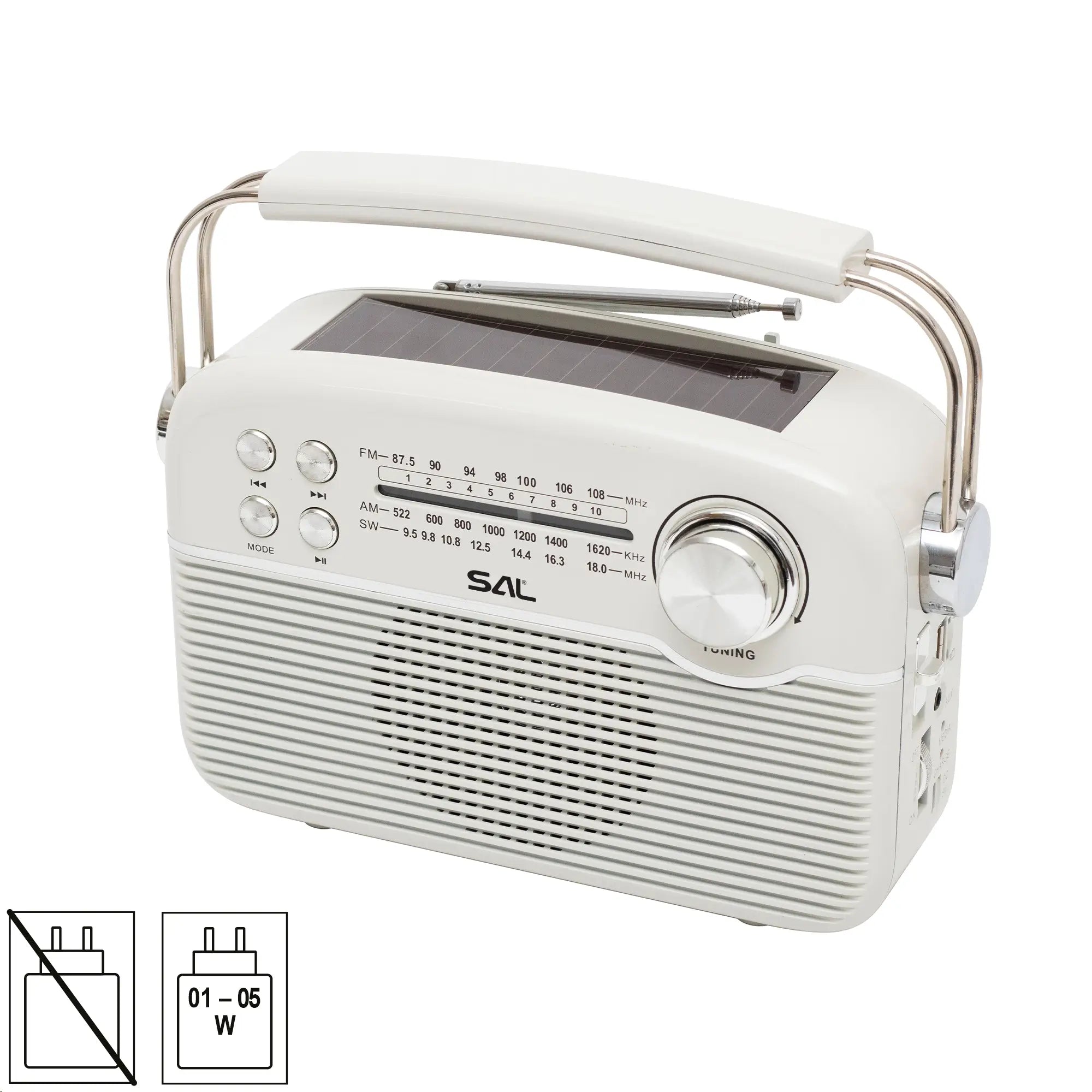 Radio hibrid AC-DC /SOLAR FM-AM-SW Bluetooth SAL RPR9