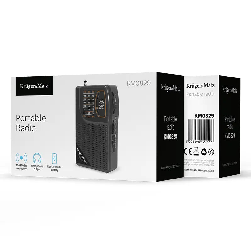 Radio portabil analog AM /FM /SW 3W 125x70.5x35.4mm Kruger&atz KM0829