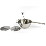 Rasnita Manuala pentru Fructe, Flippy, din Otel Inoxidabil, Macinare Alimentelor pentru Bebelusi, 3 Discuri de Macinat,
