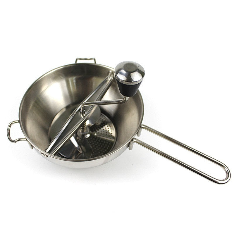 Rasnita Manuala pentru Fructe, Flippy, din Otel Inoxidabil, Macinare Alimentelor pentru Bebelusi, 3 Discuri de Macinat,