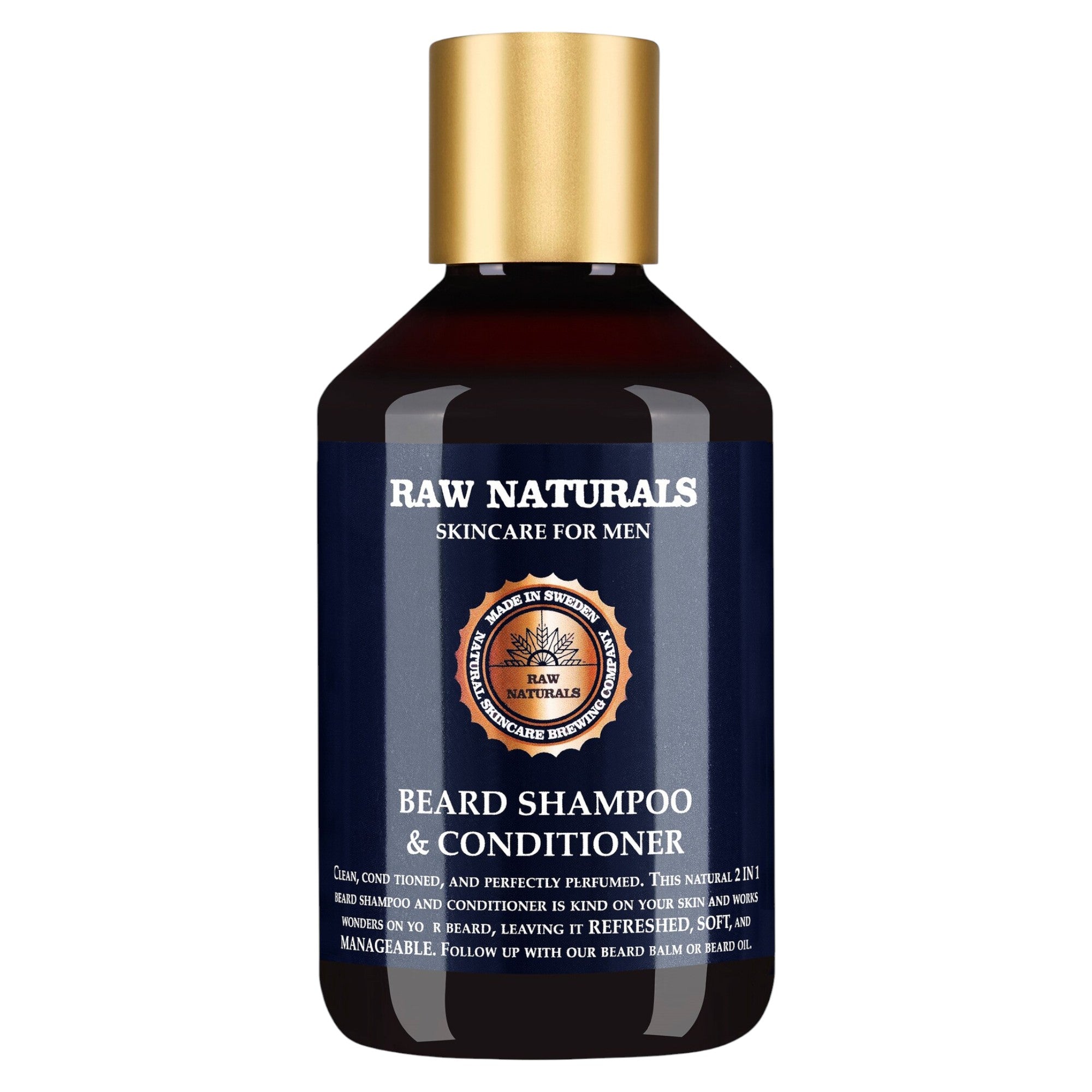 Raw Naturals, Beard Shampoo & Conditioner, 100% vegan, Șampon pentru barbă, Moleșeală, 250 ml
