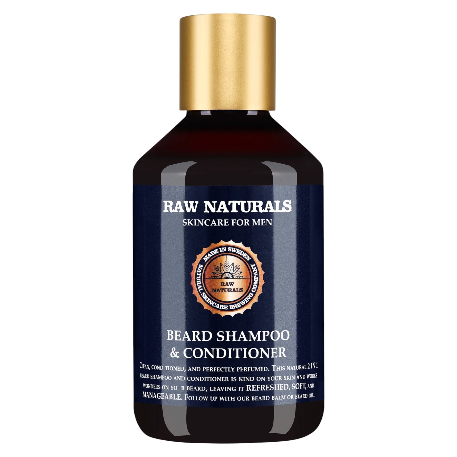 Raw Naturals, Beard Shampoo & Conditioner, 100% vegan, Șampon pentru barbă, Moleșeală, 250 ml