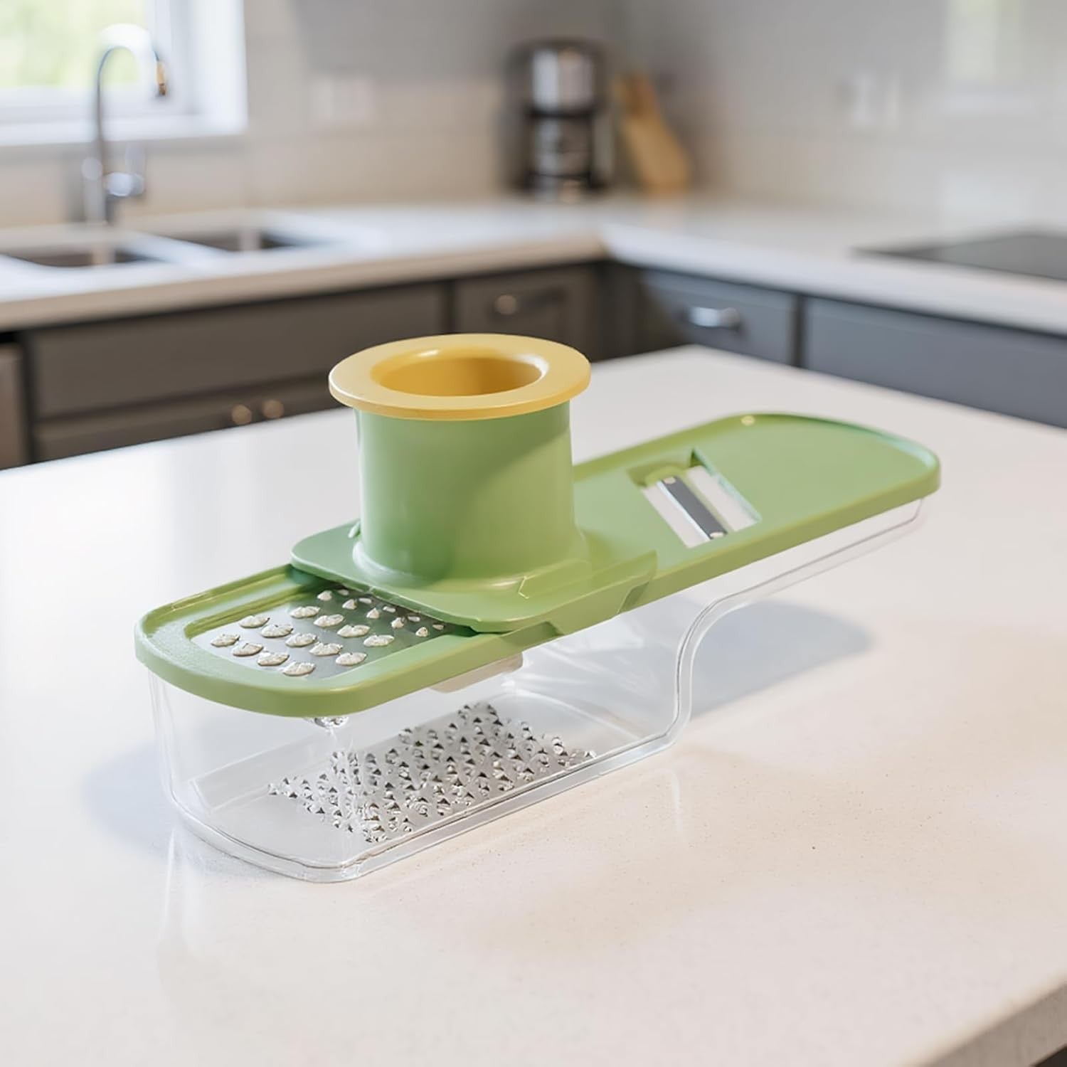 Razatoare Manuala, Flippy, cu Recipient de Stocare, pentru Legume, din Plastic si Otel Inoxidabil, Multifunctionala,