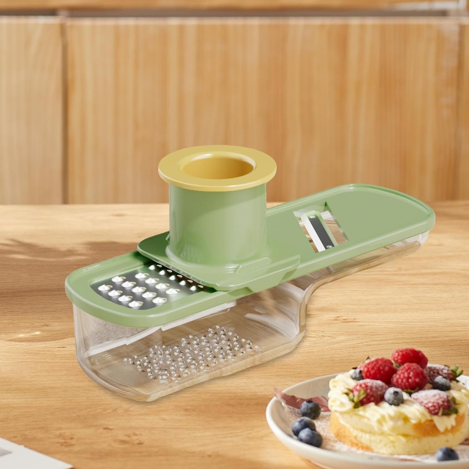 Razatoare Manuala, Flippy, cu Recipient de Stocare, pentru Legume, din Plastic si Otel Inoxidabil, Multifunctionala,