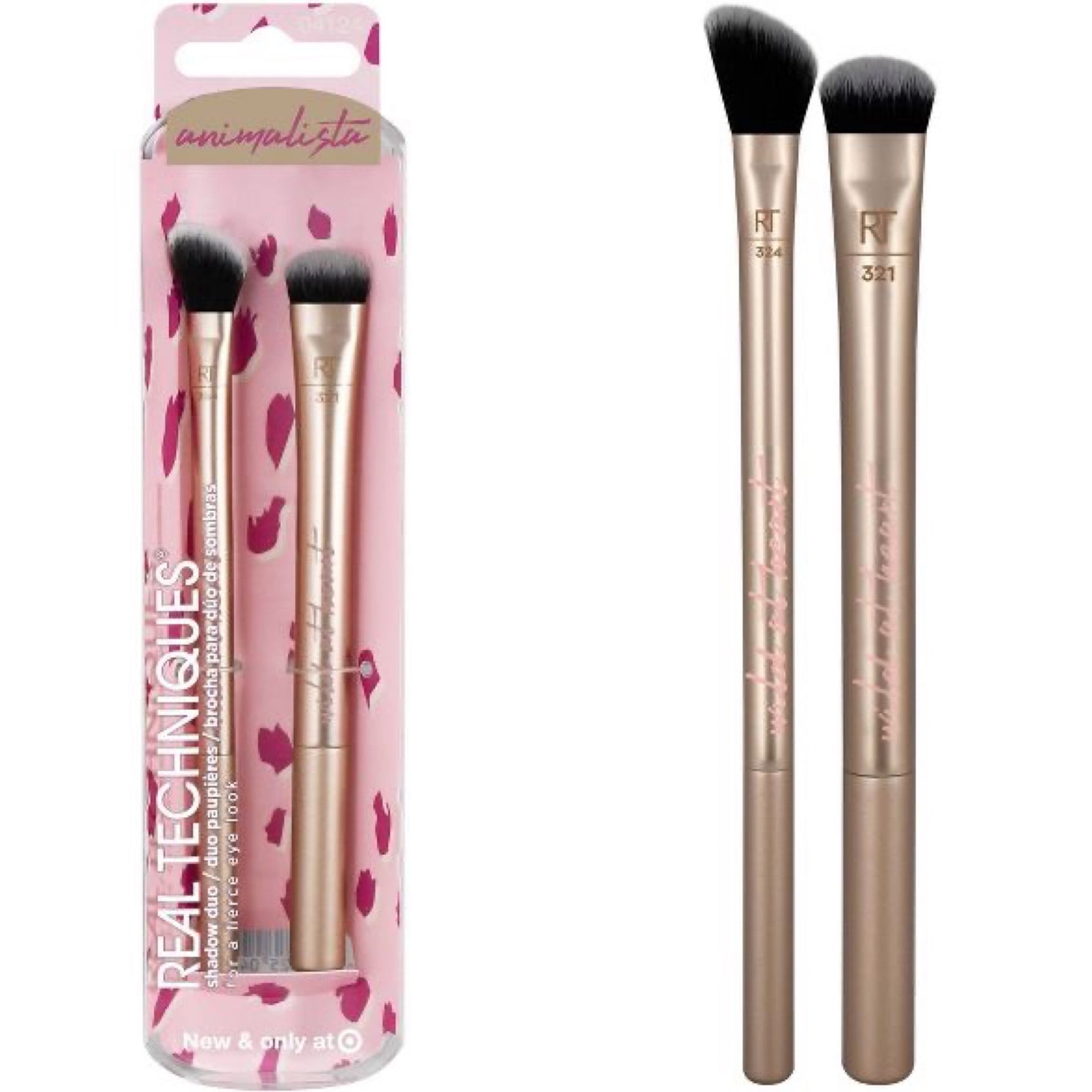 Set Duo, Real Techniques, Animalista Duo, Pensulă pentru pudră, 2 buc - Olmarkt