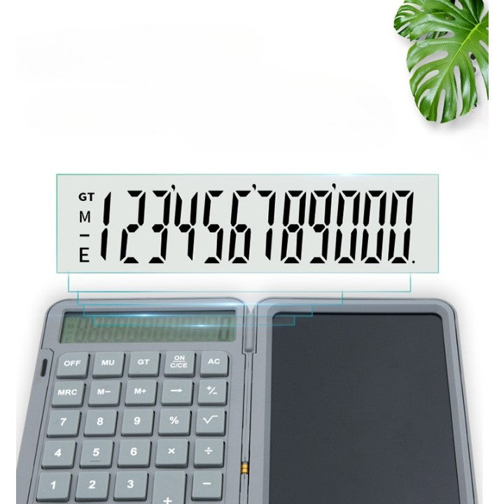 Calculator de Mana Reincarcabil cu Tabla de Scris, Flippy, Calculator Portabil, Ecran LCD, Afisaj cu 12 Cifre, Ecran de