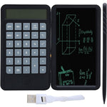 Calculator de Mana Reincarcabil cu Tabla de Scris, Flippy, Calculator Portabil, Ecran LCD, Afisaj cu 12 Cifre, Ecran de