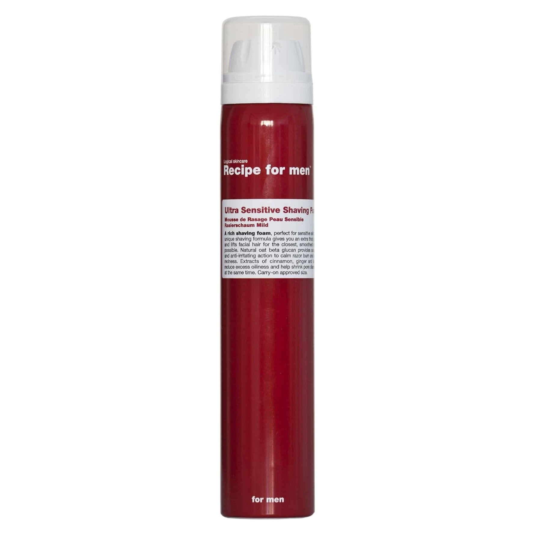 Recipe For Men, Ultra Sensitive Shaving Foam, Energizant, Spumă de ras, 100 ml