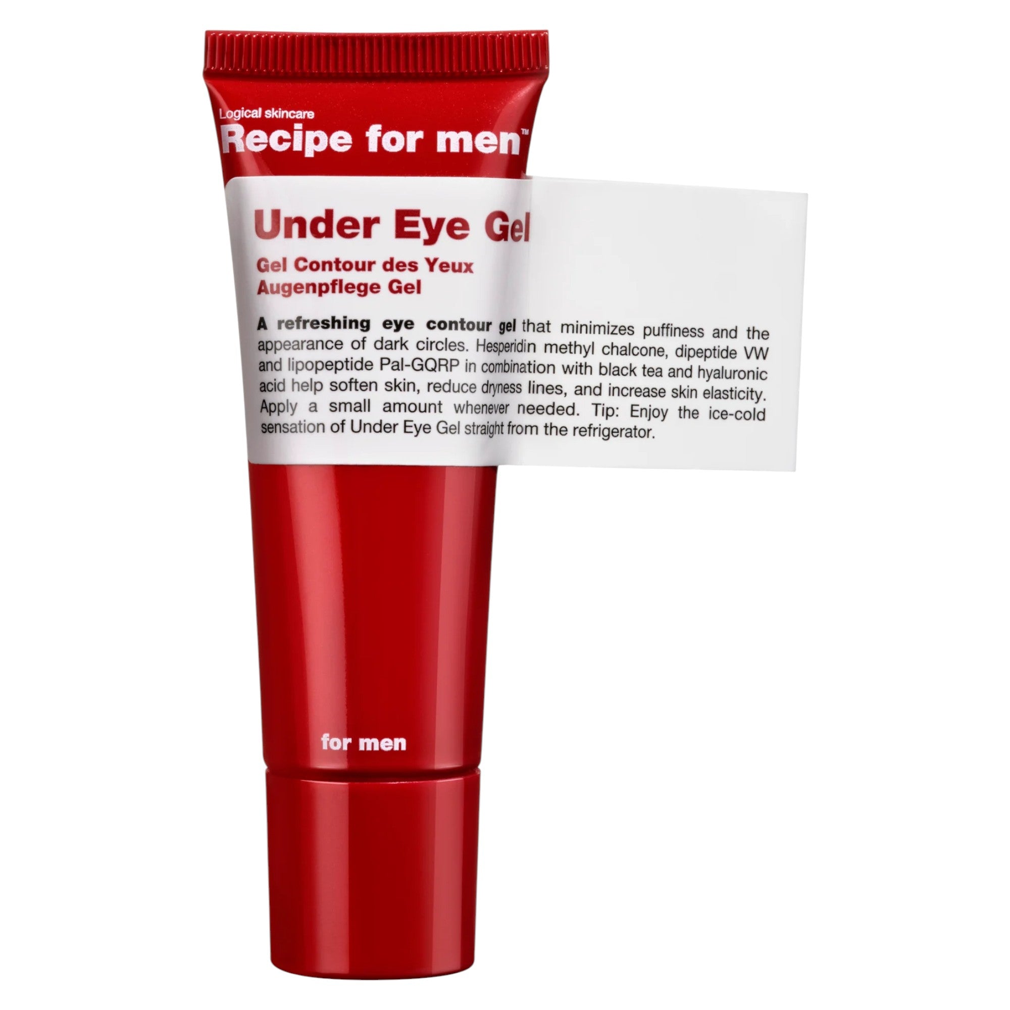 Recipe For Men, Under Eye Gel, 100% vegan, Minimizes puffiness, Dimineața și seara, Gel pentru ochi, 25 ml