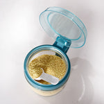Recipient Condimente, Flippy, din Stilca, 180 ml, cu Maner si Lingurita, 8 x 9 cm, Capac Transparent, Albastru