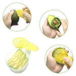 Recipient de Depozitare Avocado 5in1, Flippy, Etans, pentru Frigider, din Plastic, Dispozitiv de Taiat, Curatat,