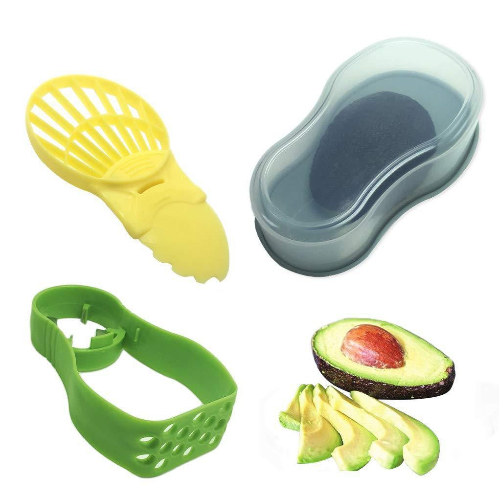 Recipient de Depozitare Avocado 5in1, Flippy, Etans, pentru Frigider, din Plastic, Dispozitiv de Taiat, Curatat,