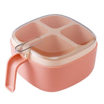 Recipient pentru condimente Flippy, 4 casute, potrivit pentru sare, cimbru, piper, condimente, 4 lingurite din plastic,