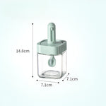 Recipient pentru Depozitarea Condimentelor, Flippy, Borcan din Sticla, Capac si Lingura Incorporate, Uz Casnic, 300 ml,