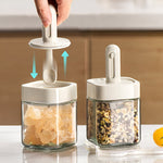 Recipient pentru Depozitarea Condimentelor, Flippy, Borcan din Sticla, Capac si Lingura Incorporate, Uz Casnic, 300 ml,