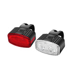 Set far si stop spate LED bicicleta, Flippy, incarcare USB, rezistent la apa, 4 moduri de luminare, Plastic, Alb/Rosu,