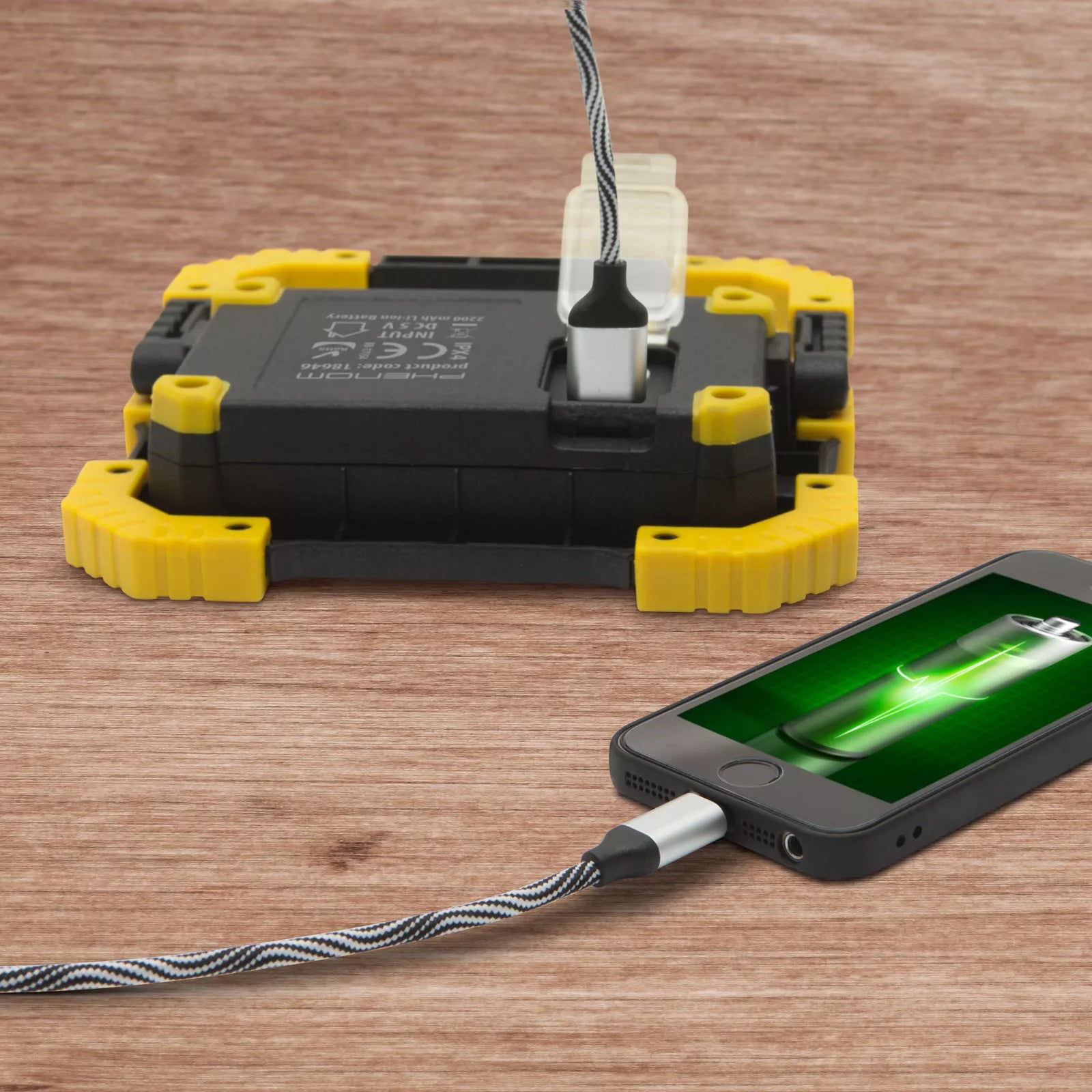 Reflector multifunctional COB LED reincarcabil USB acumulator incorporat 2x2200mAh 16W 1000lm IPX4 Phenom