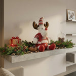 Ren De Plus Festiv, Flippy, Ren cu Nas Rosu si Pulover, Decoratiune De Craciun, Ornament De Pus Pe Polita Sau Sub Brad,