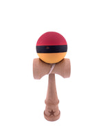 RESIGILAT - Kendama X Originala, Profesionala, Flippy, din Lemn, Rubber Grip, 18 cm, Rosu/Negru/Galben