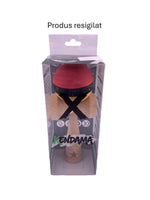 RESIGILAT - Kendama X Originala, Profesionala, Flippy, din Lemn, Rubber Grip, 18 cm, Rosu/Negru/Galben