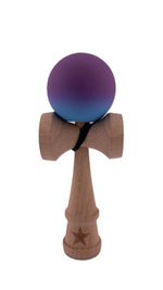 RESIGILAT - Kendama X Originala, Profesionala, Flippy, din Lemn, Rubber Grip, 18 cm, Roz/Mov/Albastru