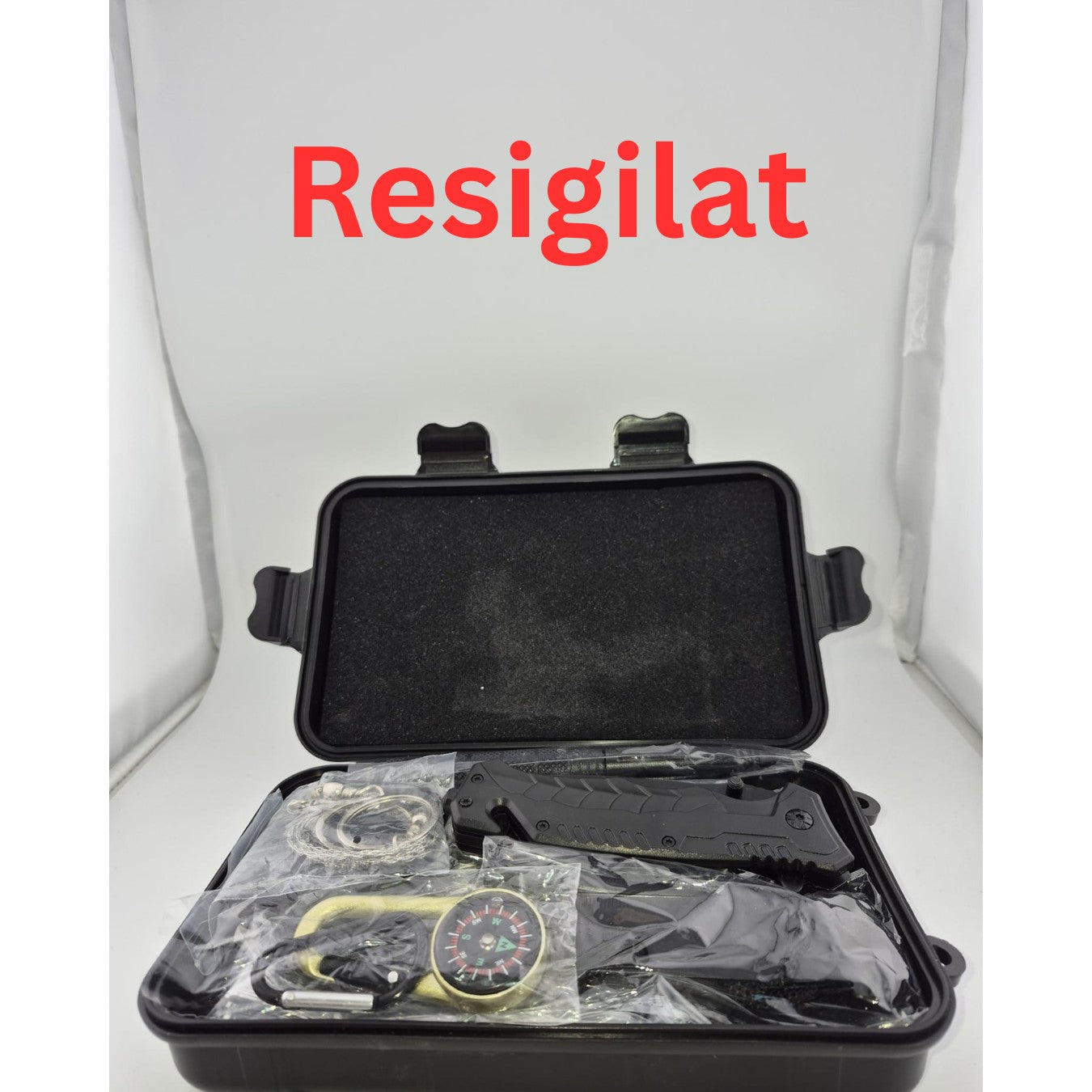 Resigilat: Kit supravietuire 19 in 1 Flippy, Cutit/Busola/Lanterna/Fluier/Chingi/Paracord, pentru Caping, Drumetii,