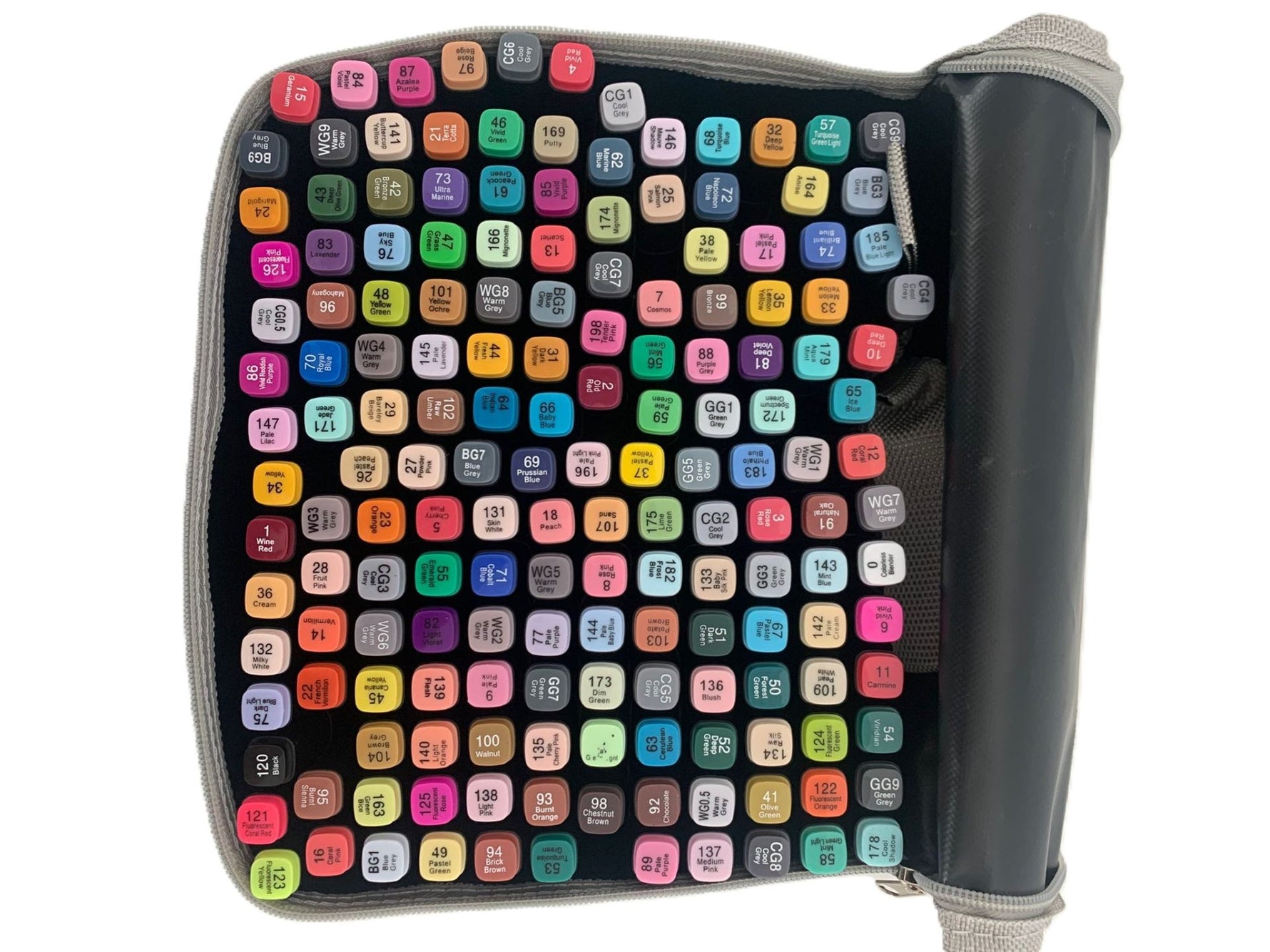 RESIGILAT - Set 168 Markere Duble, Flippy, pe Baza de Alcool, Geanta Impermeabila Inclusa, Culori Numerotate, 23 x 16 x
