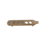 RESIGILAT - Set 6 Pahare Shot din Sticla Flippy, cu Suport din Lemn, Design Rustic, 49.5 x 7 x 6.5 cm, Maro
