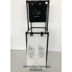 RESIGILIAT - Cos de Rufe, Flippy, cu 2 Etaje, 2 Cosuri, Cadru de Otel Inoxidabil, 97x44x31 cm, Negru