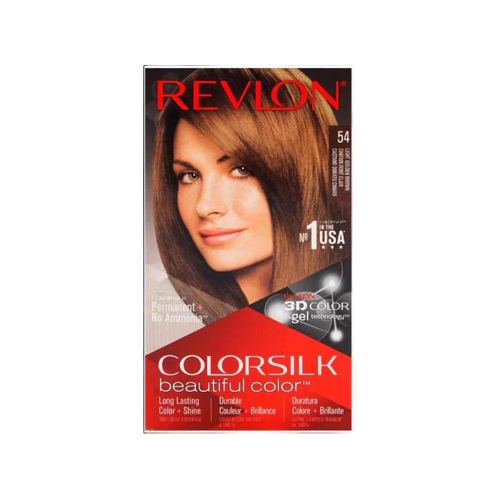 Revlon, Colorsilk, Vopsea permanentă de păr, 54 Light Golden Brown, 130 ml