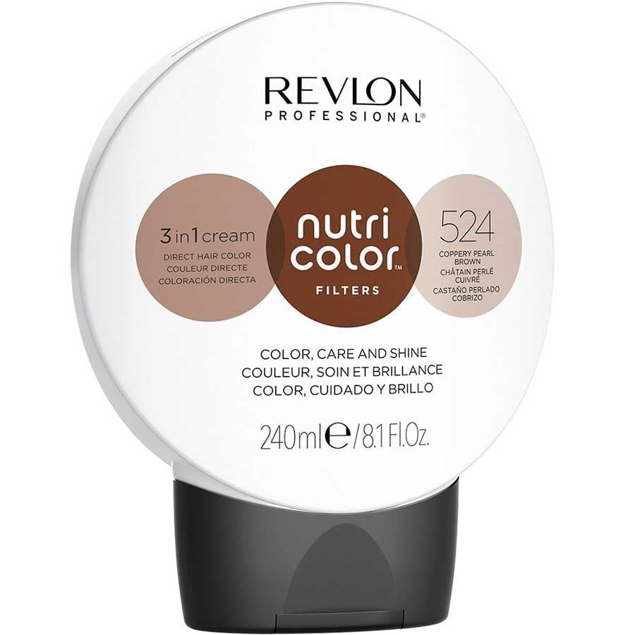 Revlon, Nutri Color Filters, Hair Colouring Cream Mask, Color Enhancement, 524 Coppery Pearl Brown, 250 ml