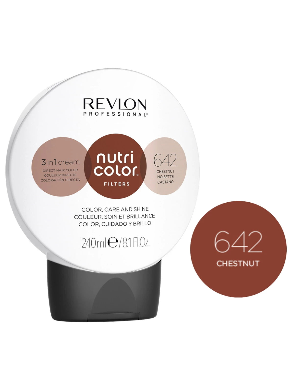 Revlon, Nutri Color Filters, Cremă tonifiantă pentru colorarea părului, 642 Chestnut, 240 ml