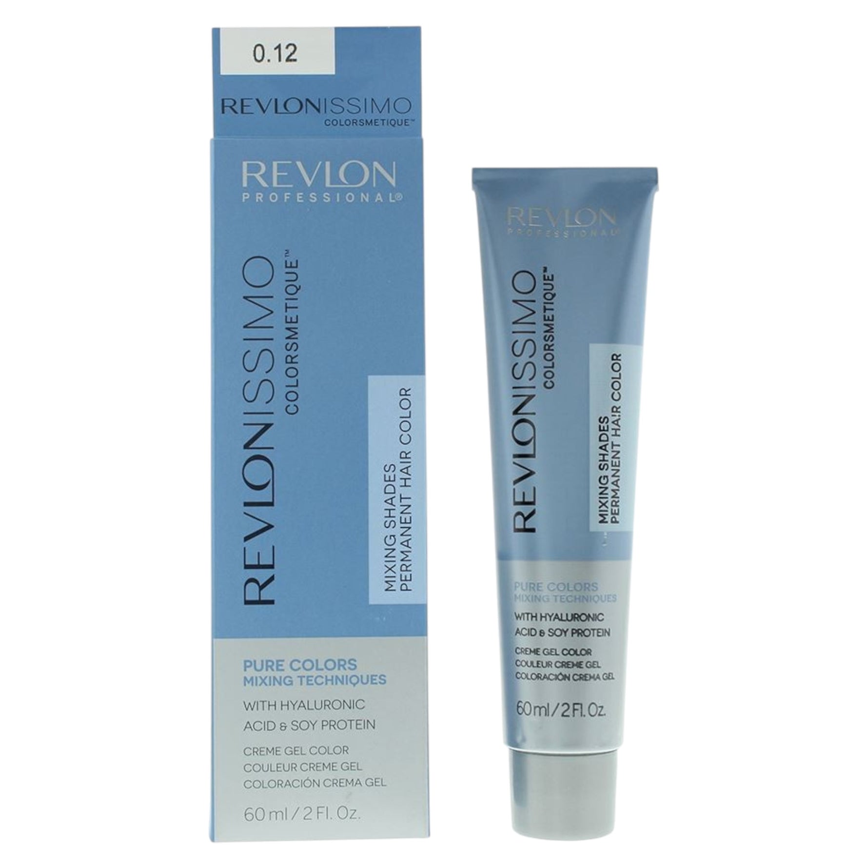 Revlon, Revlonissimo Colorsmetique, Complex Color & Îngrijire, Vopsea permanentă de păr, 0.12 Iridescent Grey, 60 ml