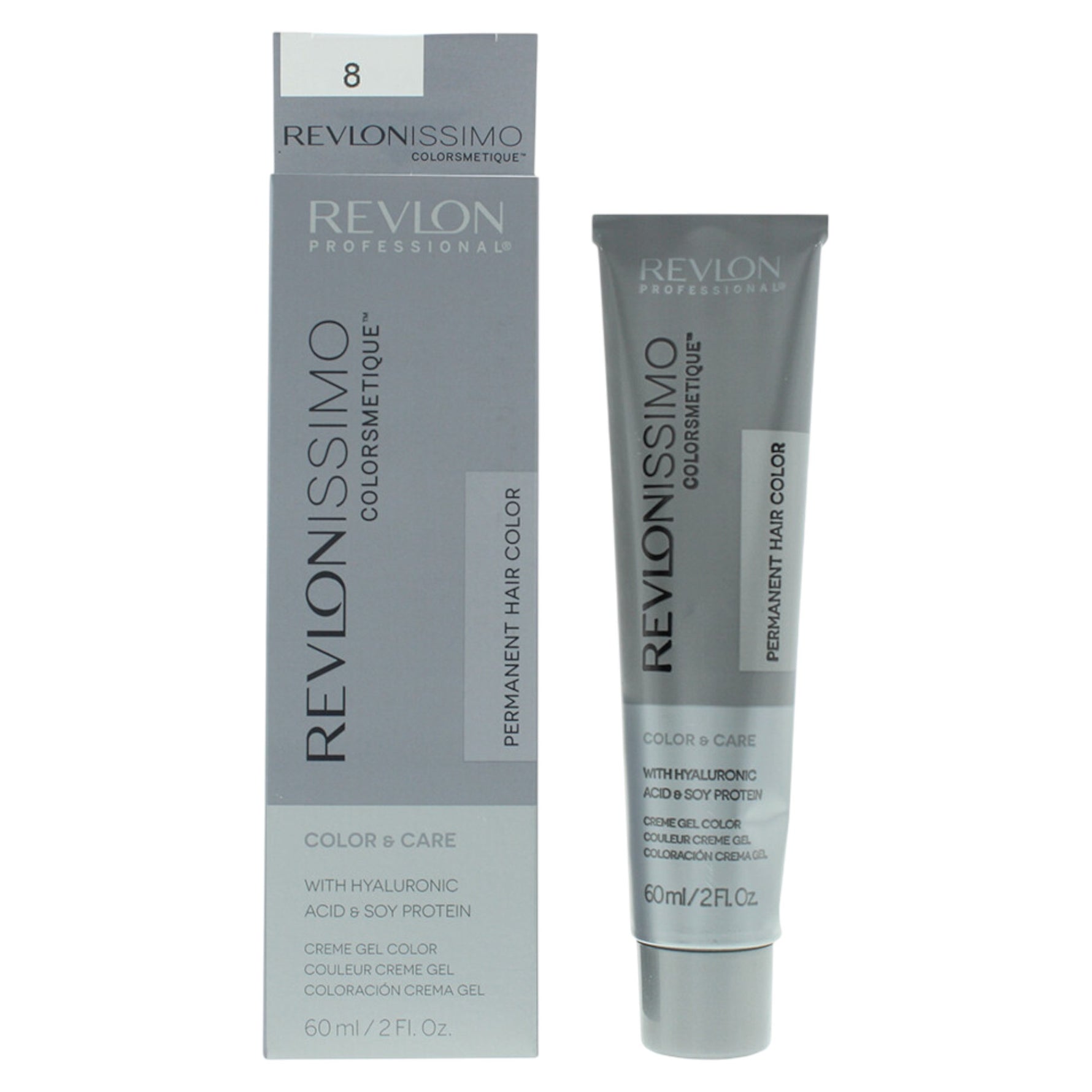 Revlon, Revlonissimo Colorsmetique, Acid hialuronic, Vopsea permanentă de păr, 8 Light Blonde, 60 ml